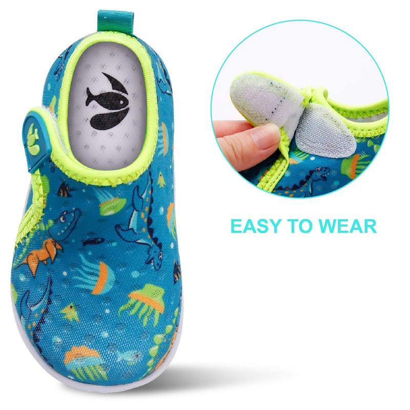 FEETCITY Baby Boys & Girls Water Shoes Quick Dry Barefoot Aqua Socks Swim Pool Beach Walking Shoe Dinosaur 12-18 Months Infant - Image 5